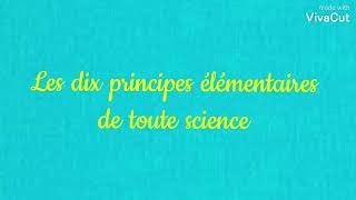 Les dix principes élémentaire de toute science