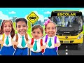 Novas regras de Segurança e Conduta no Ônibus Escolar com amigos  - Universo Kids