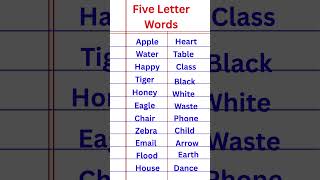 5 letter Words in English #vocabulary #english
