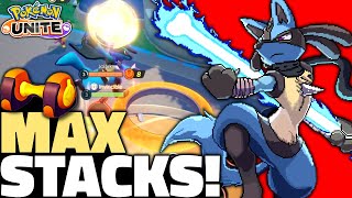 Pokémon Unite Lucario MAX Attack Weight SPEEDRUN!😈 (Lucario Held Item Build \u0026 Master Gameplay)