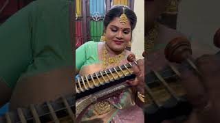 Bride Indraja playing Veenai in her engagement 🎶🎼 #indraja #veena #veenamusic #celebrity #actress