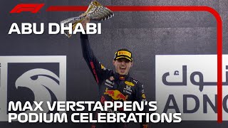 Verstappen Celebrates Maiden Title Win On Podium! | 2021 Abu Dhabi Grand Prix
