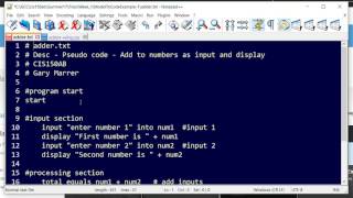 Pseudo Code Example with Python - beginning...