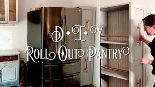DIY Roll Out Pantry | Copper Pipe Pulls & Plywood | Easy Pull Out Pantry | Elegant Upgrades
