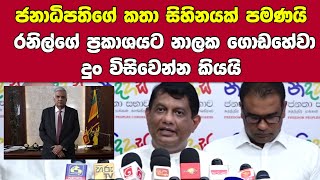 ජනාධිපතිගේ කතා සිහිනයක් පමණයි - රනිල්ගේ ප්‍රකාශයට නාලක ගොඩහේවා දුං විසිවෙන්න කියයි