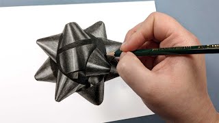 How To Draw A Christmas Bow   Graphite Pencil Tutorial
