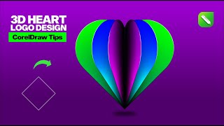 Professional logo designing in coreldraw | 3d Heart Shaped Design in Coreldraw | Hevlendordesigns
