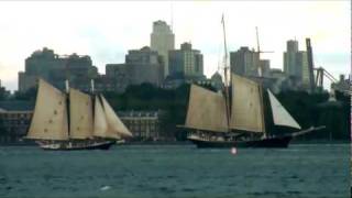 Six Schooners on Sunset Sail in New York Harbor, July 9th, 2010