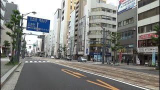 京橋通り入口交差点と鉄砲町５番交差点　（広島市中区　2021年5月）