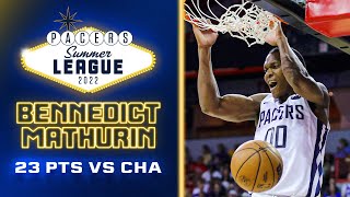 Bennedict Mathurin Scores 23 Points in NBA Summer League Debut vs. Hornets | Indiana Pacers