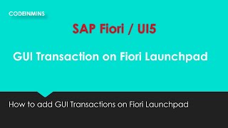 Add GUI Transaction (SE38 Report) to Fiori Launchpad