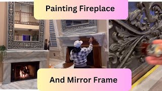 From Dark Brown to Stunning Marble | DIY Fireplace \u0026 Mirror Transformation