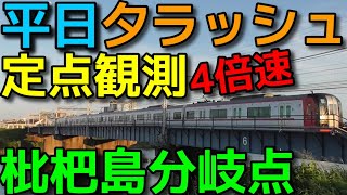 【4倍速】平日夕ラッシュの枇杷島分岐点を定点観測してみました