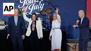 Washington crowd chants 'four more years' as Biden gives speech