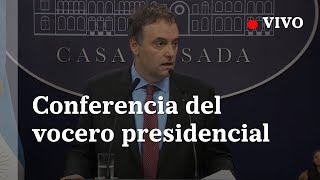 EN VIVO | Conferencia de prensa del vocero presidencial Manuel Adorni
