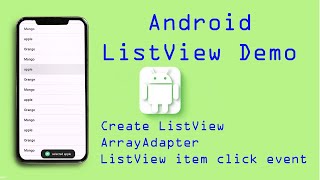 Learn how to create and handle a ListView in Android Studio using Java.