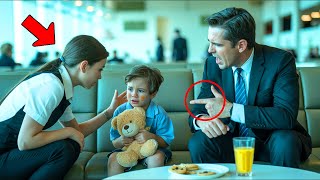 The Waitress Helps Crying Child Alone in VIP Lounge Hours Later, Security Team Escorts Her Limousine