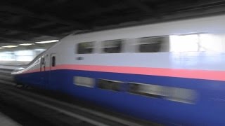 上越新幹線 上毛高原駅を上り新幹線高速通過