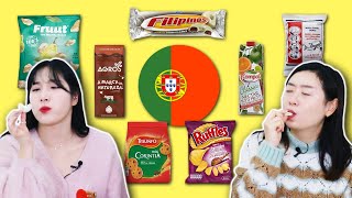 Korean Girls Try 'PORTUGUESE SNACKS' for the first time