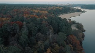 Жовто-багряні дерева і призахідне сонце: осінній житомирський гідропарк з висоти - Житомир.info