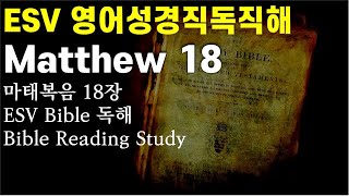 💥영어성경 직독직해, ESV 영어성경, Matthew 18, 마 18장,ESV Bible, Word for Word Bible,  영어성경강의, 영어독해 끊어읽기