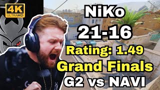 Grand Finals NiKo (21-16) G2 vs NAVI (Dust2) | BLAST Premier Fall Final 2024 #cs2 #pov