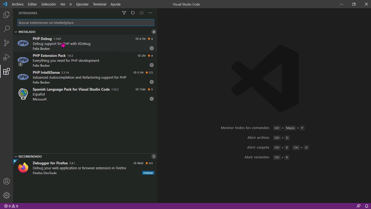 Configurar Visual Studio Code Para Php Youtube