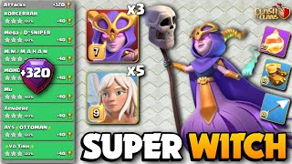 +320 BEST Attack Strategy 🔴 SUPER WITCH FIREBALL HEALER 🔴 TH16 Attack Strategy 🔴 Clash Of Clans