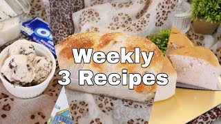 Weekly 3 Recipes Oreo Ice Cream,Taro \u0026 Coconut Milk Bread,Taro Castella Cake