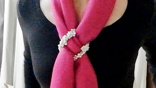 ♥マジックみたいなひとひねりをk加えた【ストールの巻き方】how to wear a long scarf with one magic twist !