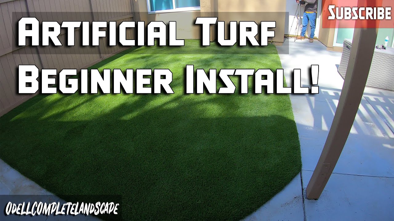 How To Install Artificial Turf For Beginners DIY Part 2 - YouTube