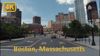 Driving in Downtown Boston (Chinatown, North End Area), Massachusetts - 4K60fps