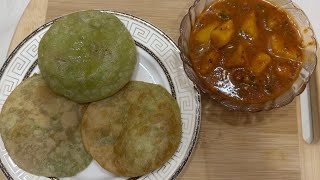 Green Peas Stuffed Puri - Matar Ki Puri \u0026 Aloo ki sabji |Bharwan Puri|हरे मटर की भरवा पुरी#food