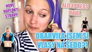 REALISTICKÝ VLOG | OBARVILA JSEM SI VLASY NA ŠEDO?! | Nové doplňky stravy | Aliexpress HAUL  👩‍🦳