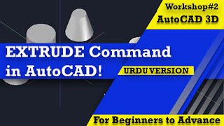 Autocad Extrude Command Surface Solid Along Path Taper Autocad Tutorial