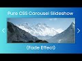 Pure CSS Image Slider | Slideshow for Website | HTML CSS Carousel Tutorial