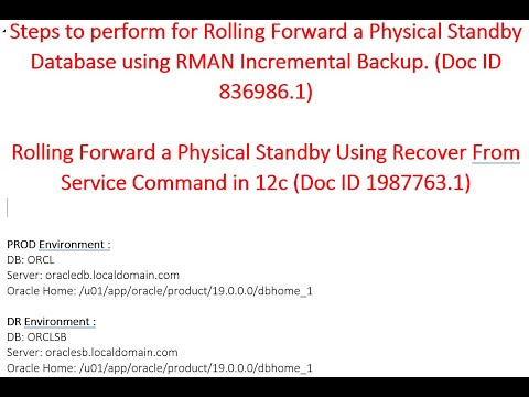 Rolling Forward a Physical Standby DR database is out of sync archivelog are missing
