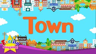 Kids vocabulary - Town - village - introduction of my town - educational video for kids