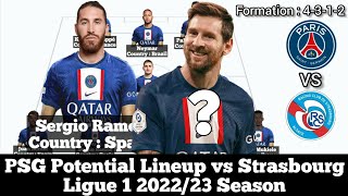 PSG Potential Lineup vs Strasbourg ► Ligue 1 2022/23 Season ● HD