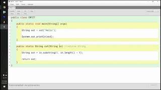 Non-Void Methods and substring Java - AP Computer Science A