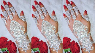 gorgeous brida heena tutorial/Full hand white heena design for modern women /Anu's mehndi World