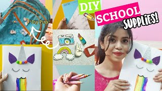 5 DIY School Supplies for STUDENTS/TEENAGERS! #Hacks #School #Crafts | Notebooks,Bookmarks,Pins etc.