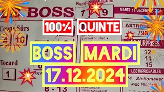 BOSS demain mardi 17 décembre 2024💲💲quinte demain 💲💲base solide