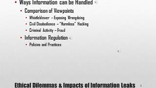 The Ethical Dilemmas and Impacts of Information Leaks