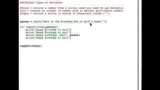 13 Python Tutorial Function Definition with Variables part 2