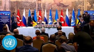 Signing of Black Sea Grain Exports Deal by Ukraine, Russia & Türkiye | United Nations