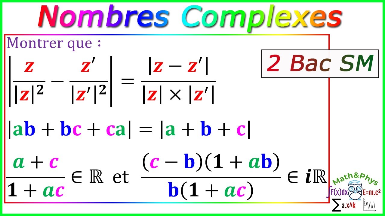 Les Nombres Complexes - Module D'un Nombre Complexe - Conjuguée - 2 Bac ...