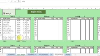 DFS NFL Excel Spreadhsheet tool version 4 - How it works