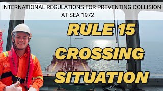 Colreg RULE 15|CROSSING SITUATION AT SEA|ACTUAL VIDEO