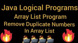 Java Array List Program Remove Duplicate Number In Array list. #java_programming 🔥🔥